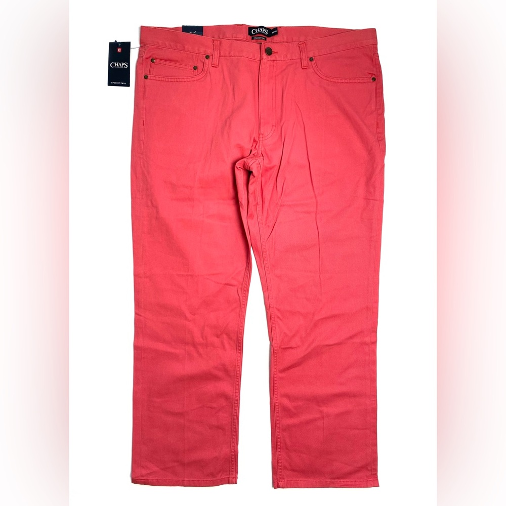 Chaps Men's Nantucket Red 100% Cotton 5-Pocket Twill Jeans/Pants Size 38/30